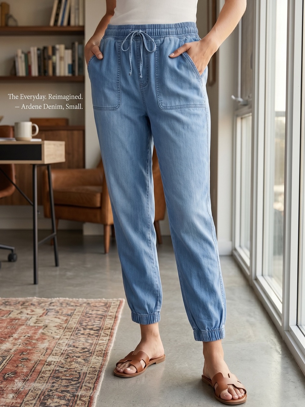 Ardene Light Blue Denim Jogger Trousers